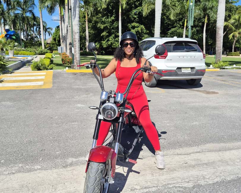 Bavaro Punta Cana: City Tour with Harley models E-Scooters - Coco Bongo area: photo moment plus Downtown energy