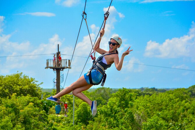 Full Access To Bavaro Adventure Park - With Buggys & Lunch - Zipline circuit over the jungle: the 6-course plus splash finale