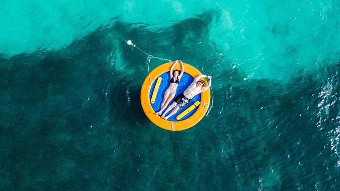 Reef Explorer Multiple activity Excursion from Punta Cana by Marinarium - The floating island platform: snacks, hammocks, and massage options